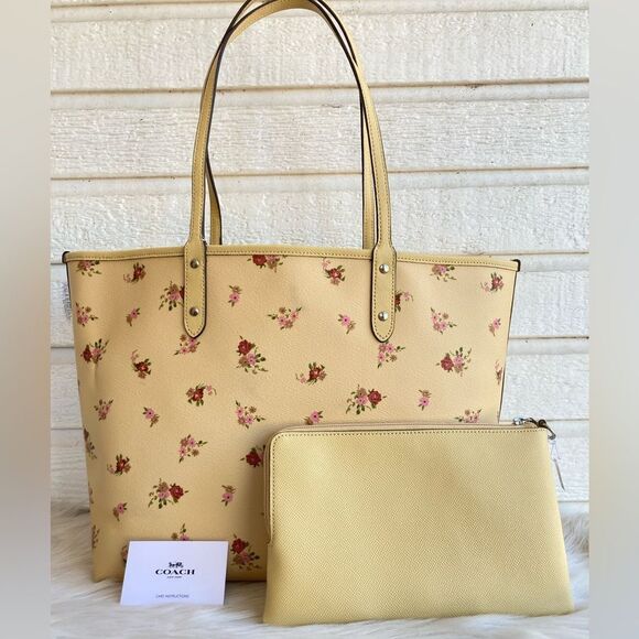 NWT | COACH Disney Mickey Floral Reversible Tote + Pouch + Wallet Ava City Metro - Picture 10 of 11